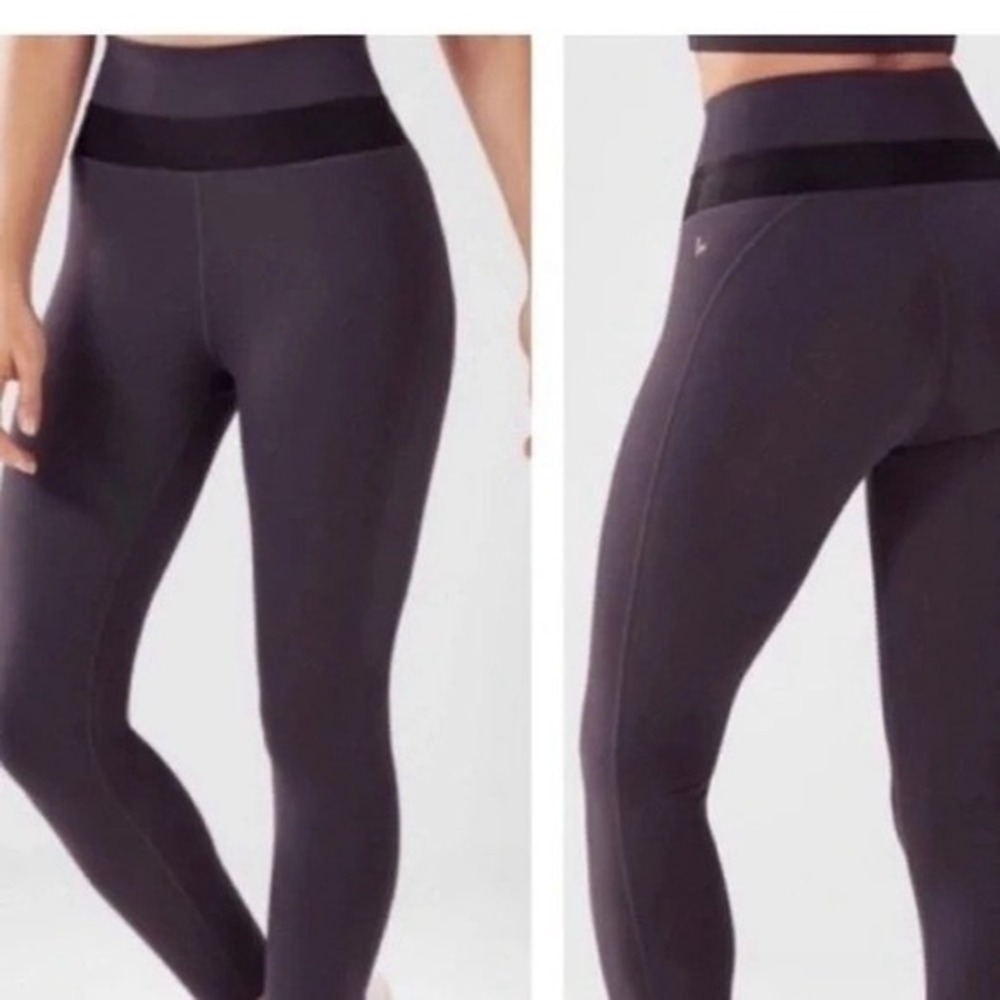 Fabletics Demi Lovato High Waisted Mesh Panel Leggings XS Dark Gray Valletto